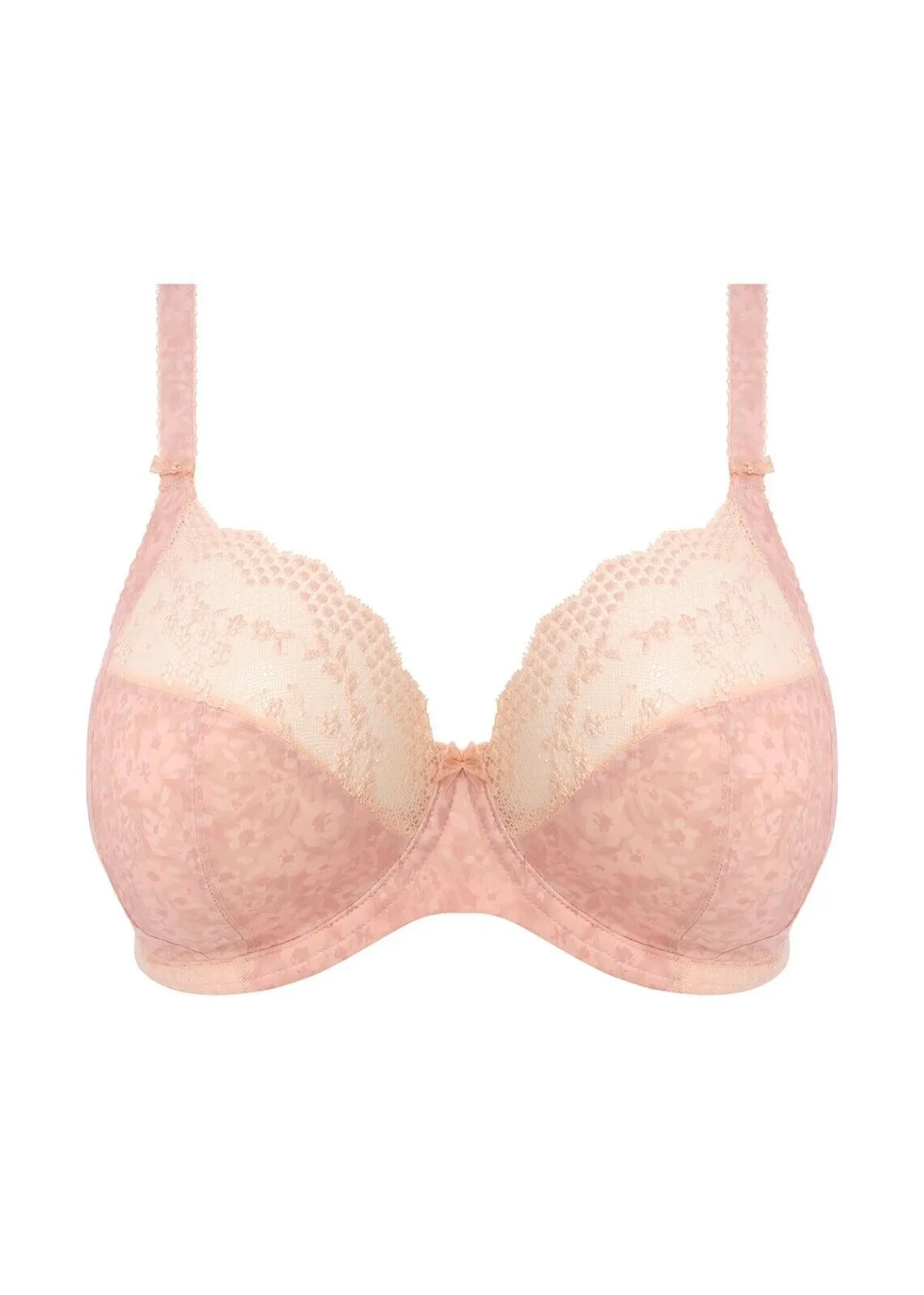Elomi Lucie Banded Stretch Lace Plunge Bra Women's 44DDD Pink Underwire ERK877