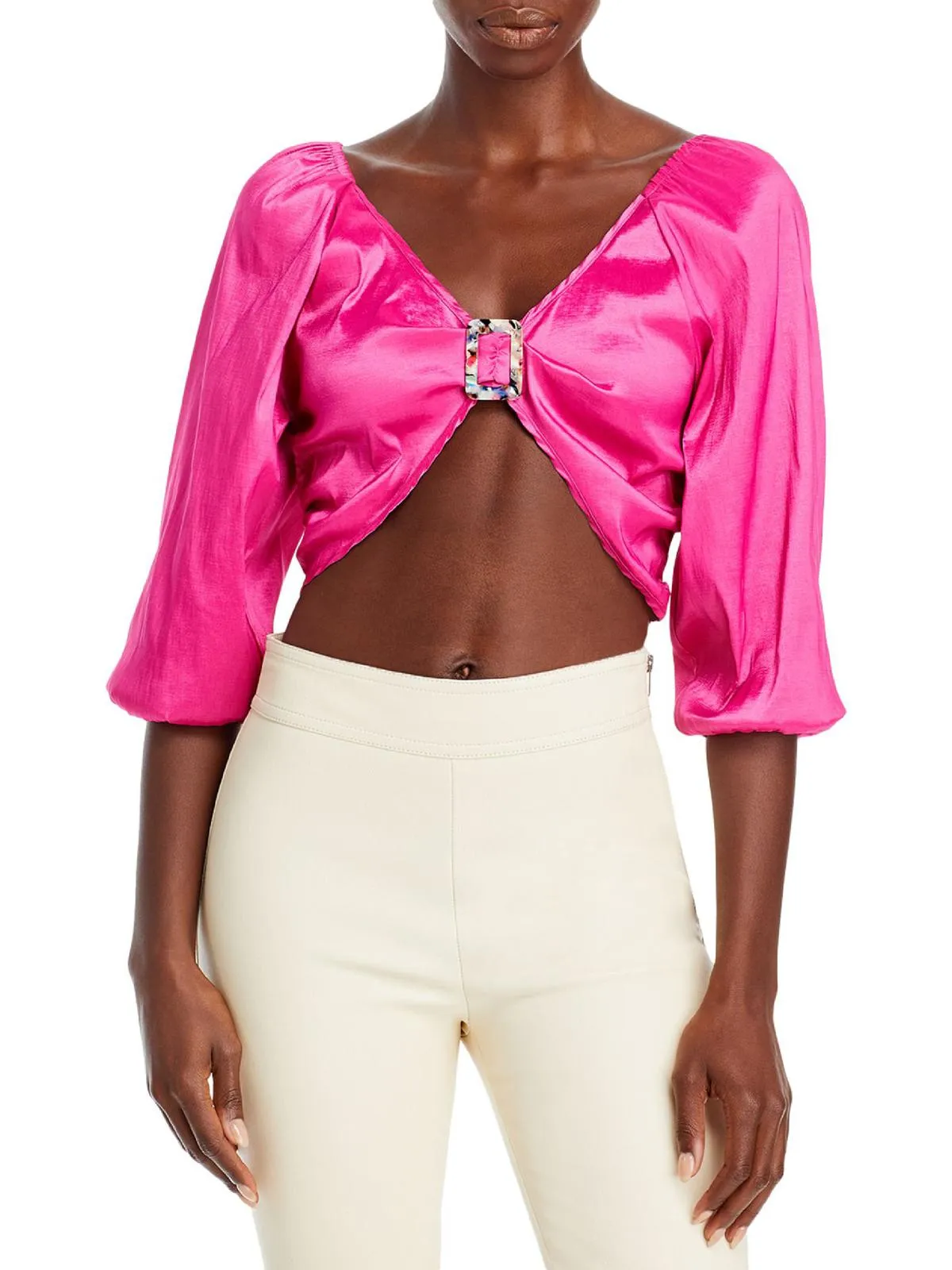 Elora Womens V-Neck Short Crop Top