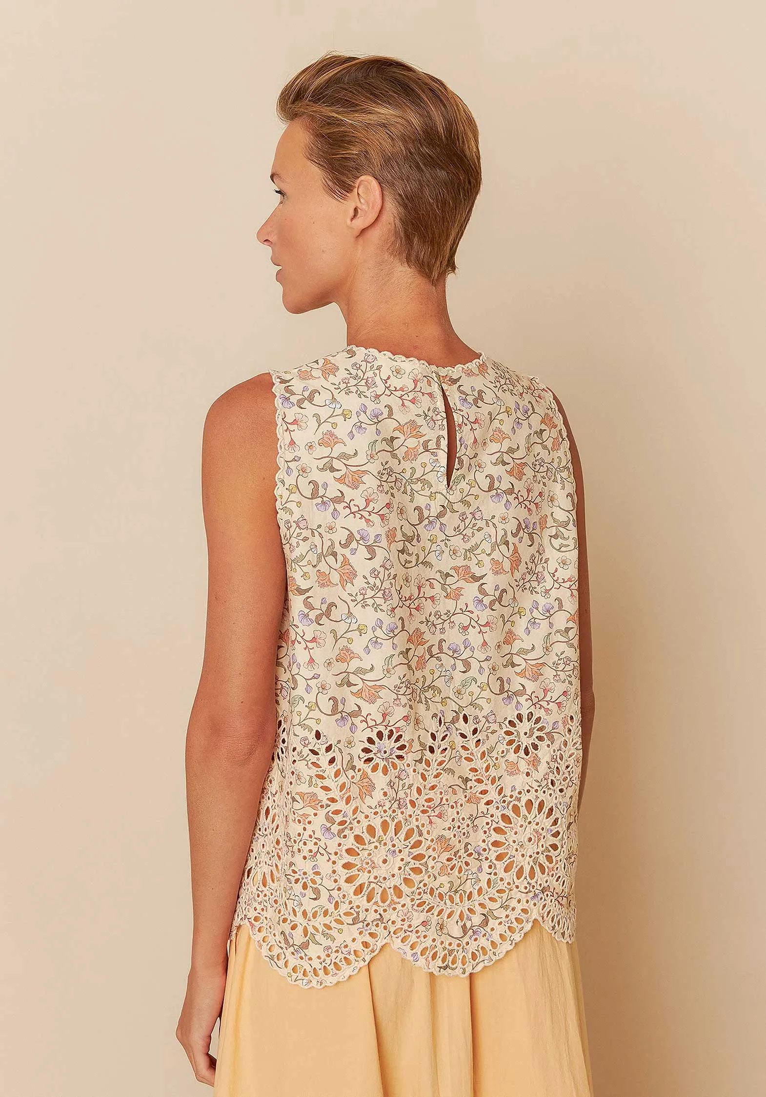 Embroidered Poplin T Mc196 Crudo