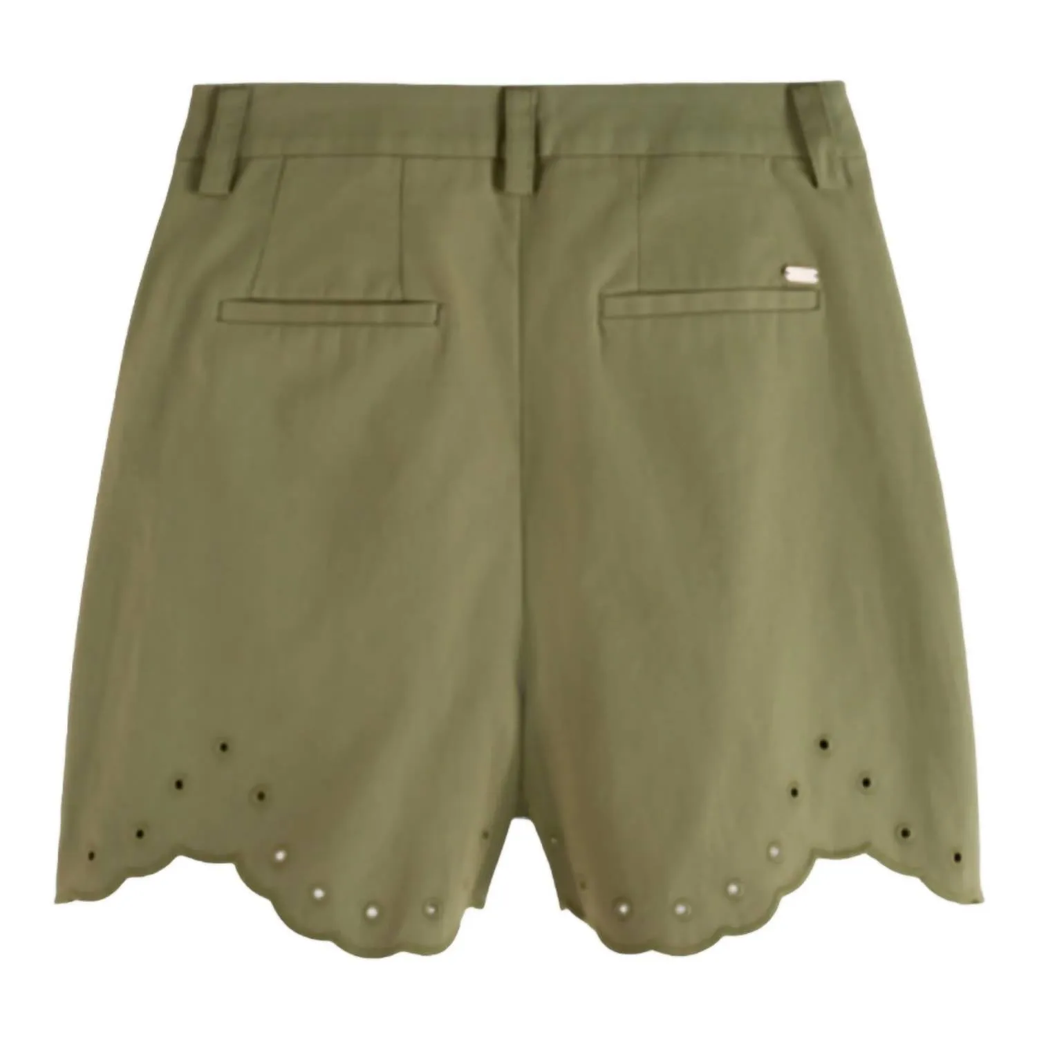 Embroidered Shorts In Olive