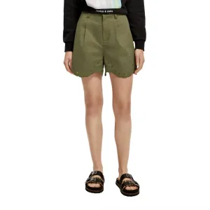 Embroidered Shorts In Olive