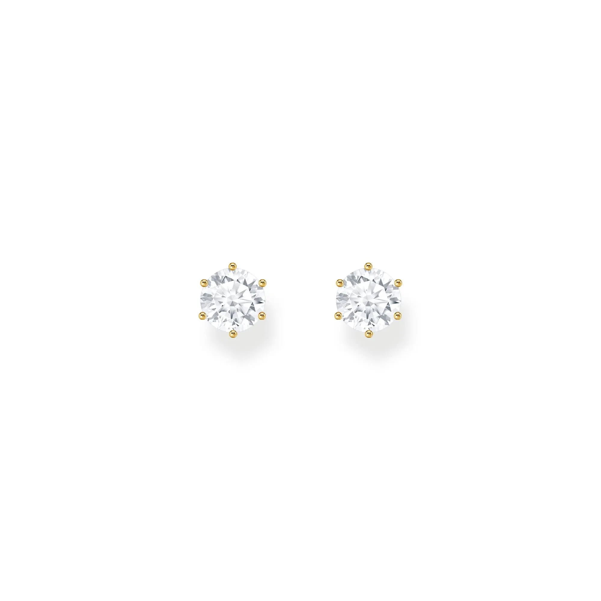 Essentials Sterling Silver Sparkling Gold Plated White Zirconia Earrings H2301-414-14 Thomas Sabo Earrings