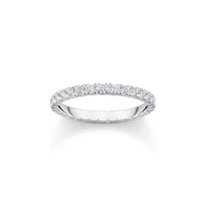 Essentials Sterling Silver Sparkling White Zirconia Pavé Ring TR2467-051-14 Thomas Sabo Rings