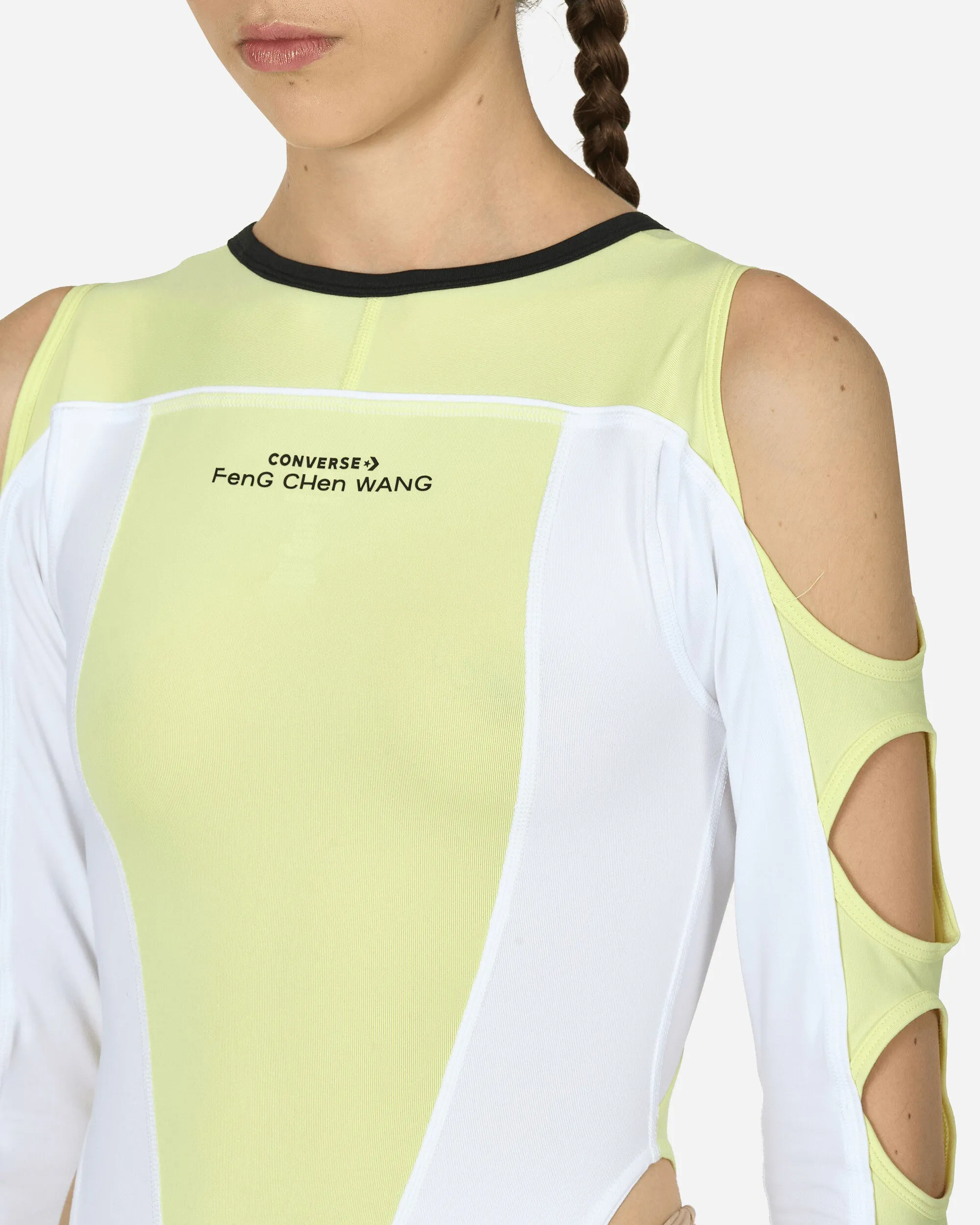 Feng Chen Wang Top Pale Lime Yellow / White