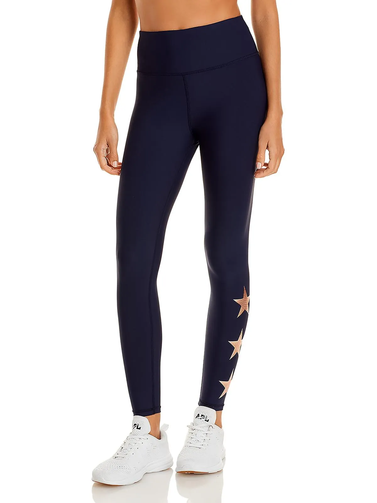 Foil Star Womens Ankle Activewear Athletic Leggings