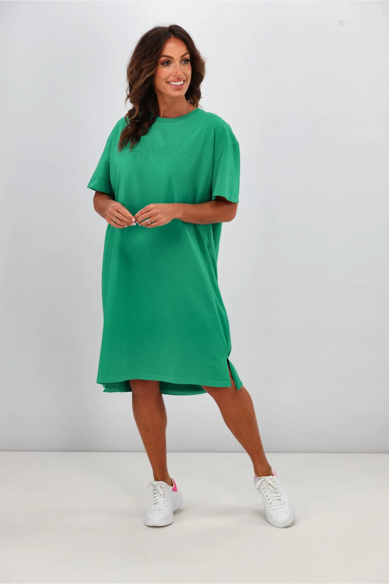Foxwood Simplified Tee Dress Bright Green