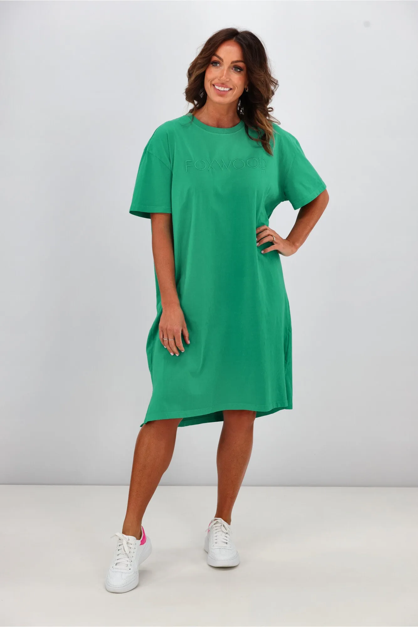 Foxwood Simplified Tee Dress Bright Green