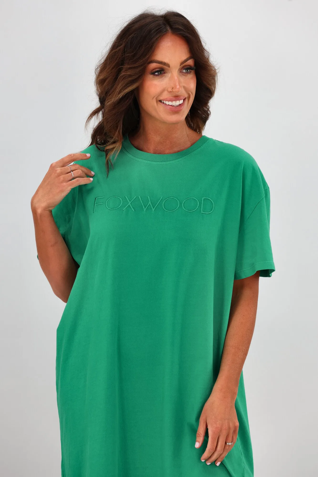 Foxwood Simplified Tee Dress Bright Green