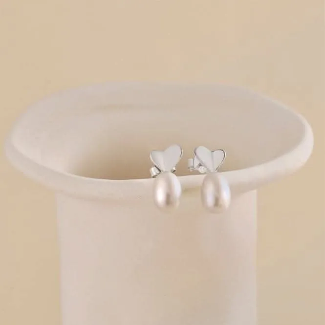 Fresh Water Pearl Heart Dropper Earrings ERLE032 Ania Haie Jewellery