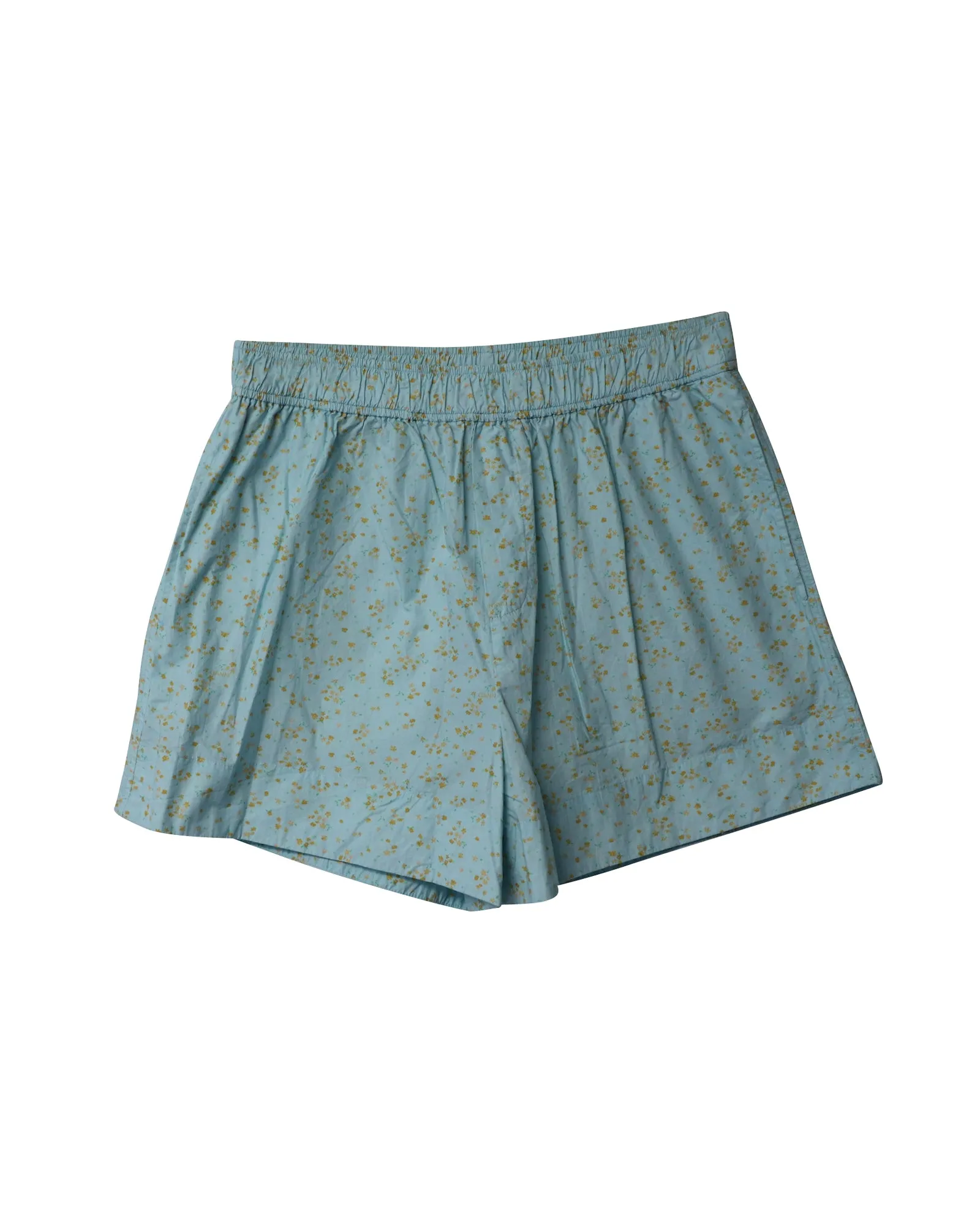 Ganni Floral Printed Shorts in Blue Cotton