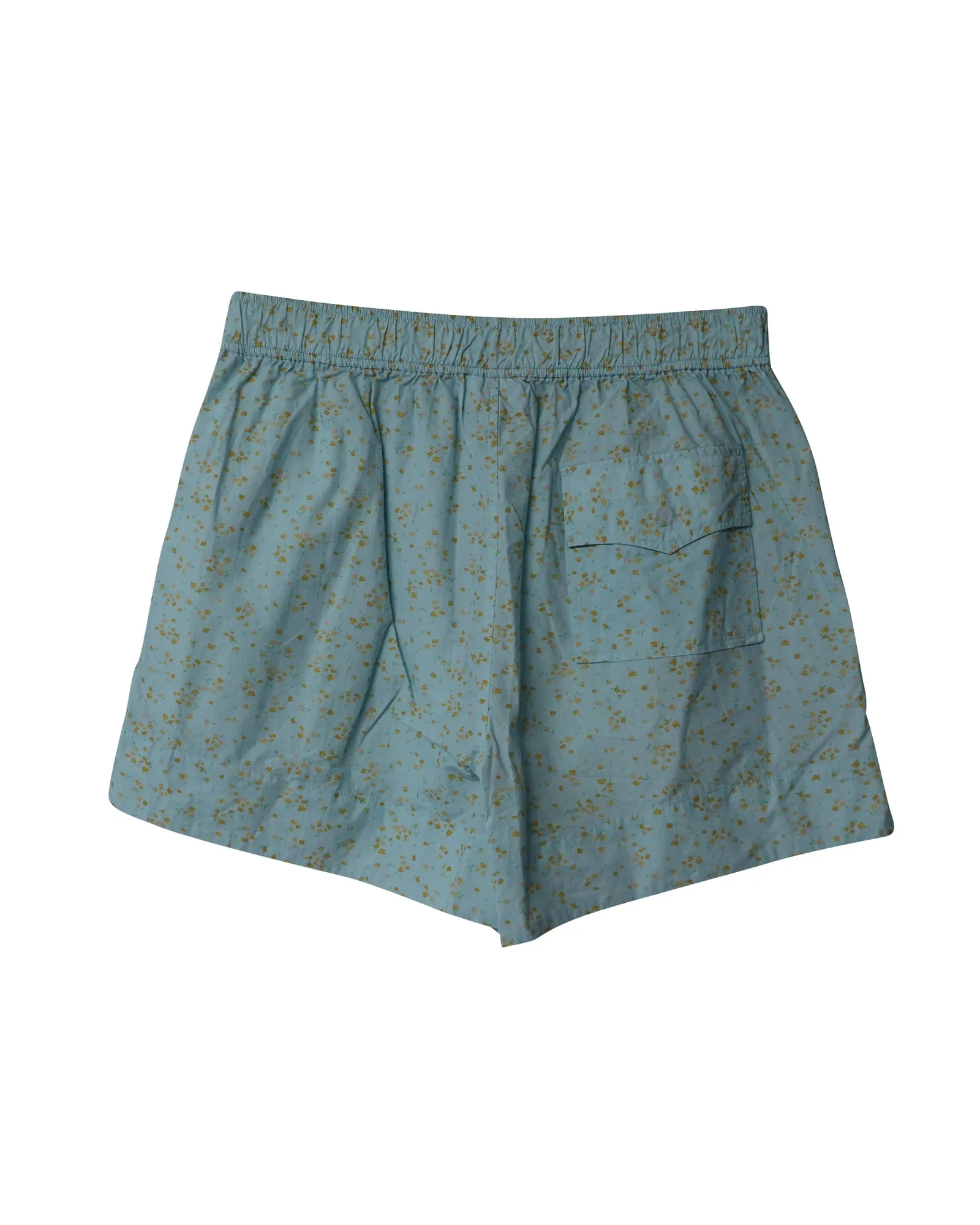 Ganni Floral Printed Shorts in Blue Cotton