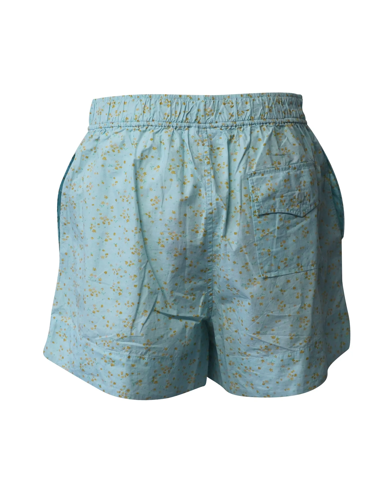 Ganni Floral Printed Shorts in Blue Cotton