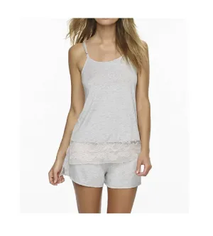Genteel Cami And Short Set In Heather Grey/sugar Baby