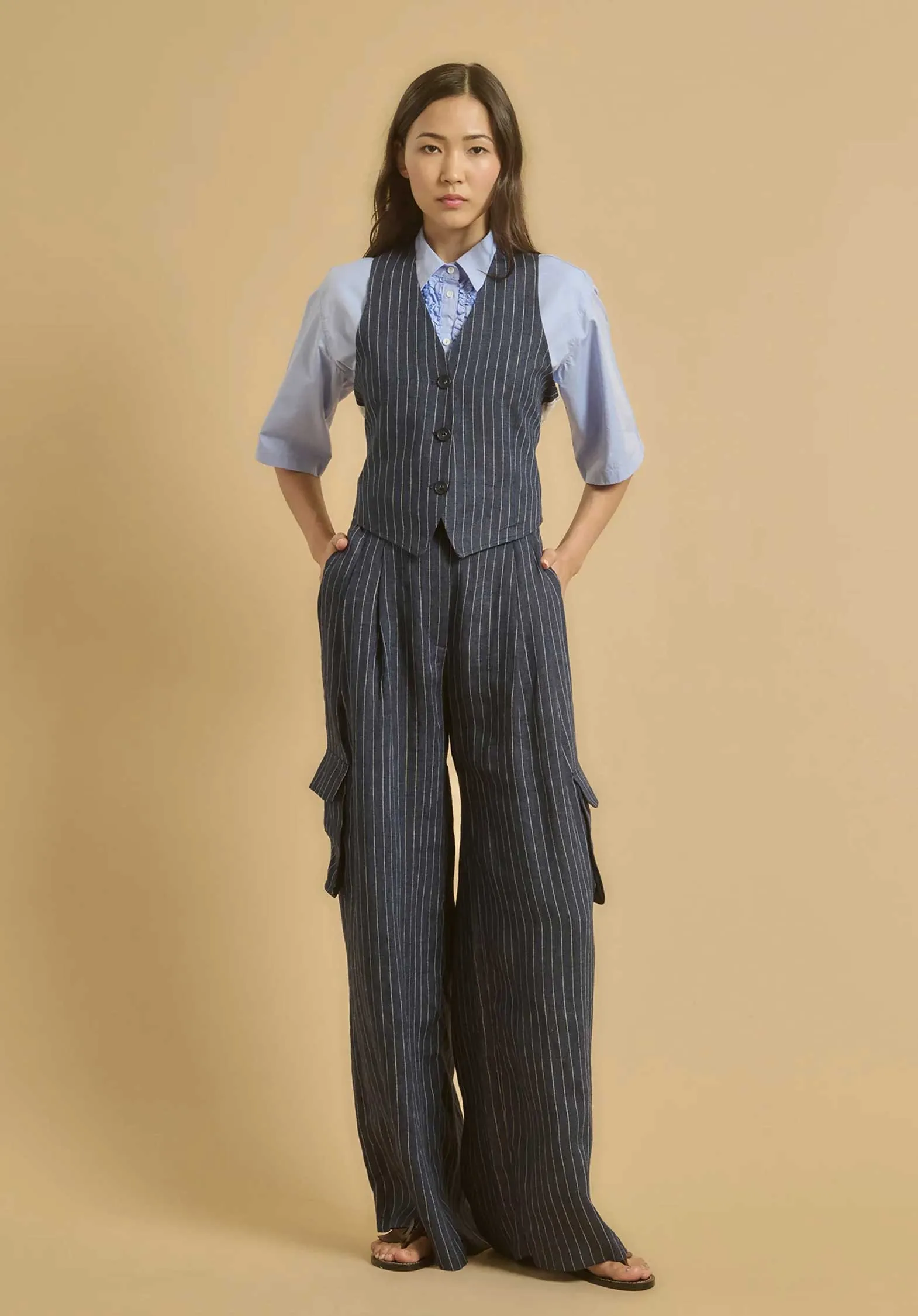 Gilet Gayo 10011 1-Bleu-Blanc
