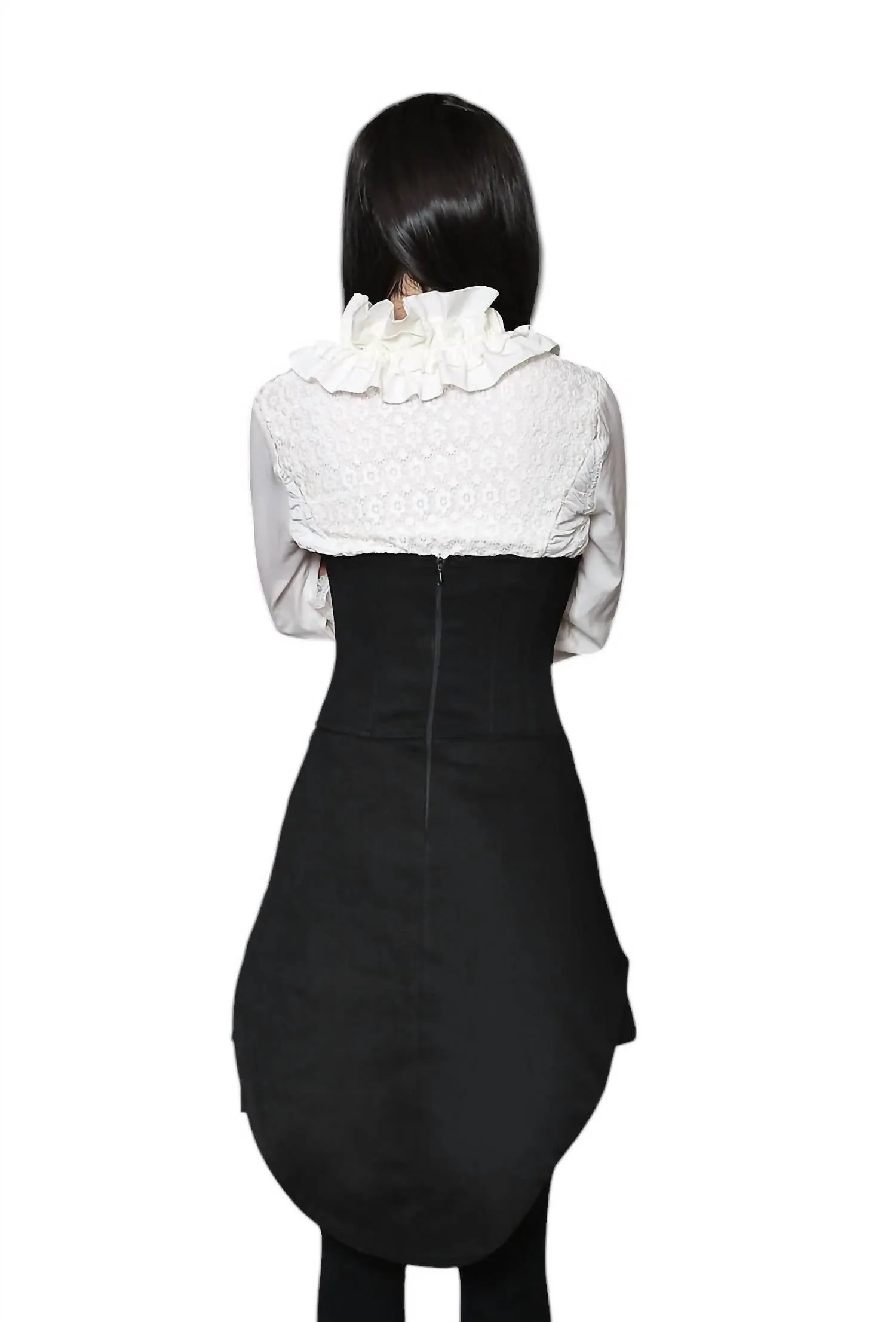 Gothic Military Style Waist Cincher In Black