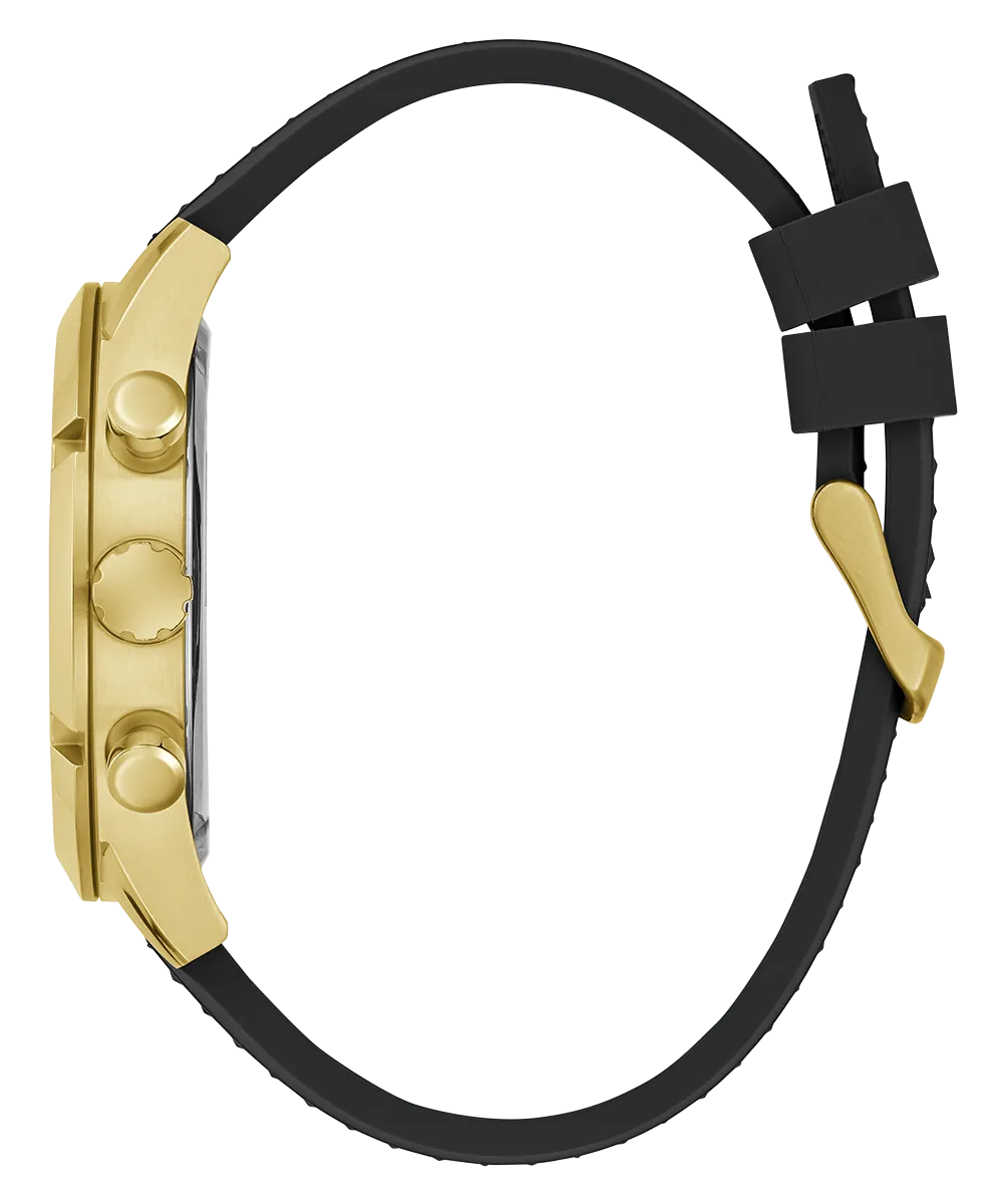 Guess Mens Gold Watches GUESS Mens Black Gold Tone Multi-function Watch