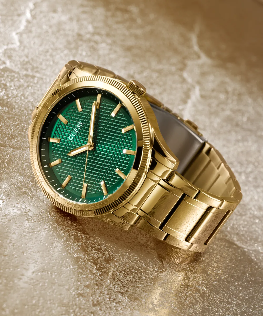 Guess Mens Gold Watches GUESS Mens Gold Tone Analog Watch