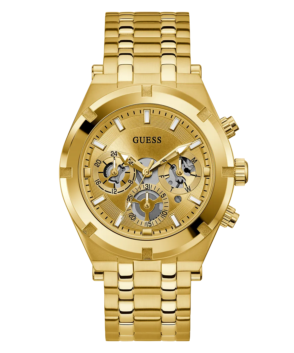 Guess Mens Gold Watches GUESS Mens Gold Tone Multi-function Watch