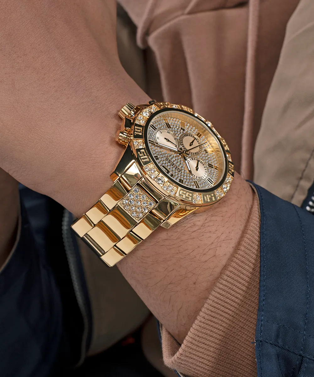 Guess Mens Gold Watches GUESS Mens Gold Tone Multi-function Watch