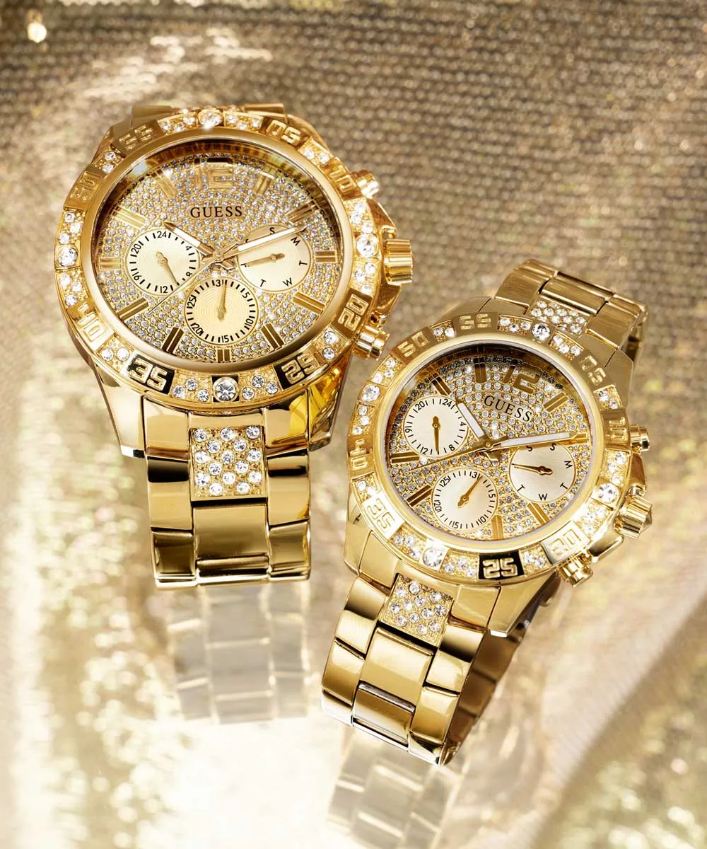 Guess Mens Gold Watches GUESS Mens Gold Tone Multi-function Watch