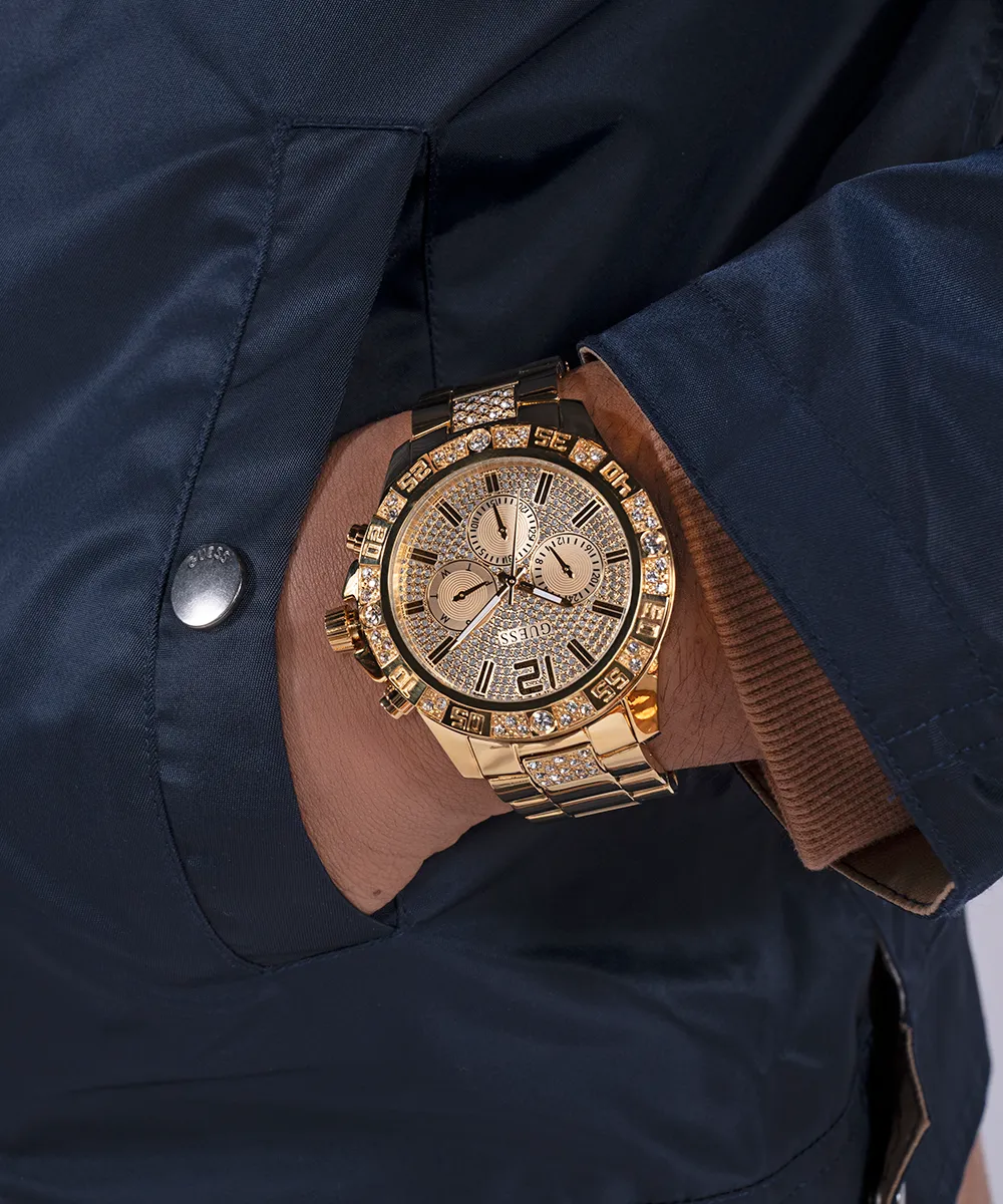 Guess Mens Gold Watches GUESS Mens Gold Tone Multi-function Watch