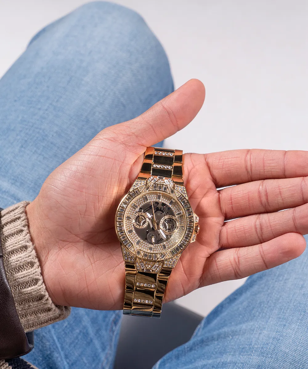 Guess Mens Gold Watches GUESS Mens Gold Tone Multi-function Watch