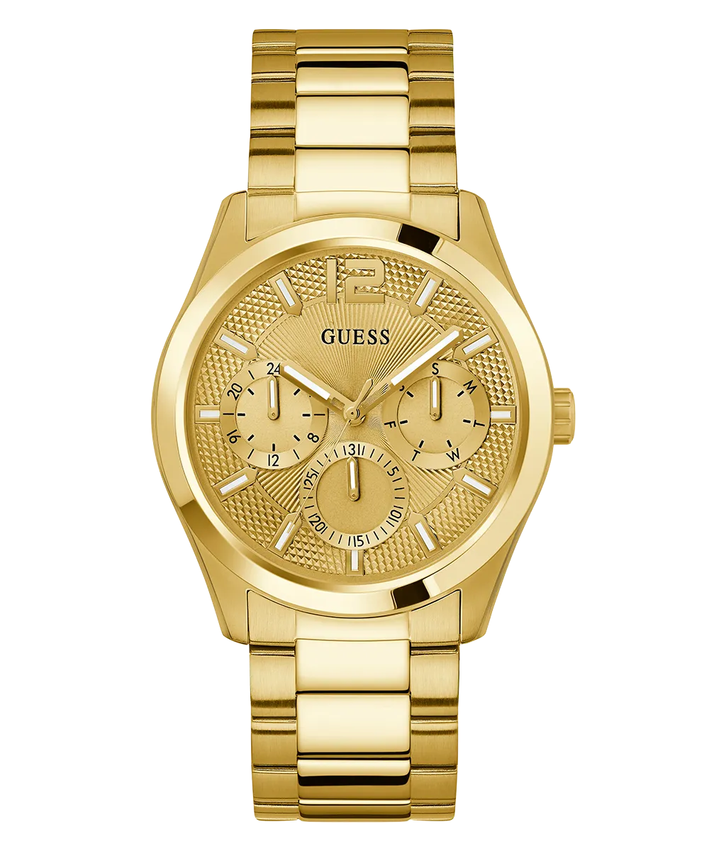 Guess Mens Gold Watches GUESS Mens Gold Tone Multi-function Watch