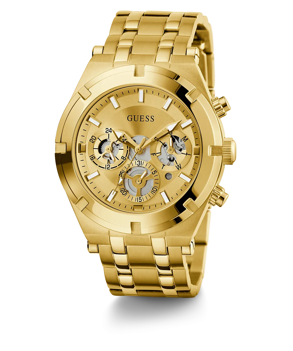 Guess Mens Gold Watches GUESS Mens Gold Tone Multi-function Watch