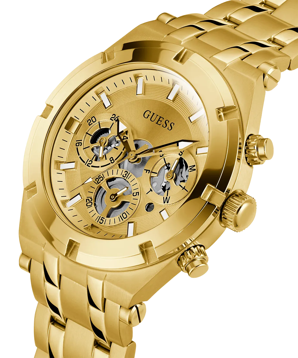 Guess Mens Gold Watches GUESS Mens Gold Tone Multi-function Watch