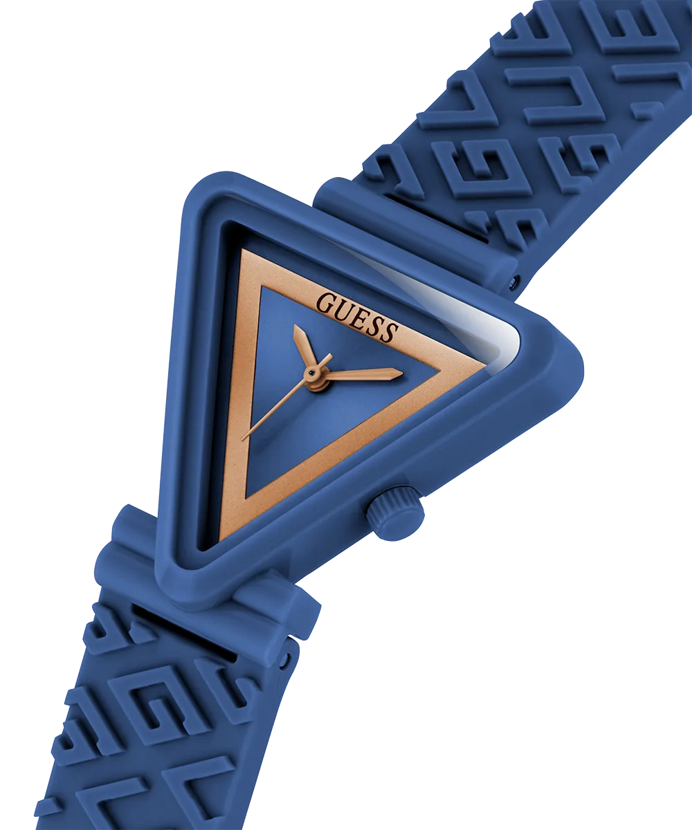 Guess Womens Silicone Watches GUESS Ladies Blue Analog Watch