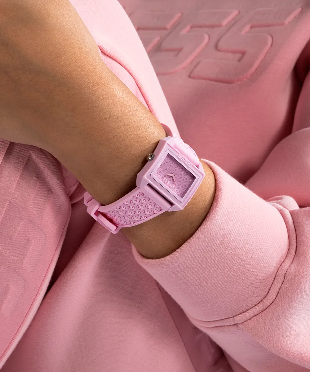 Guess Womens Silicone Watches GUESS Ladies Pink Analog Watch