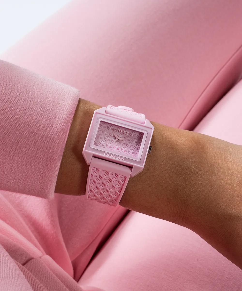 Guess Womens Silicone Watches GUESS Ladies Pink Analog Watch