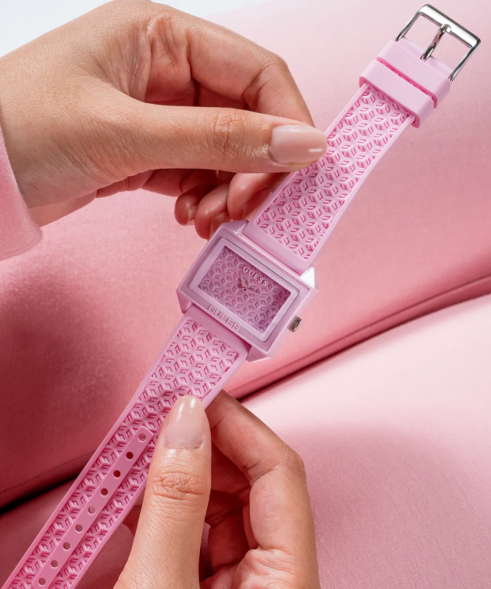 Guess Womens Silicone Watches GUESS Ladies Pink Analog Watch