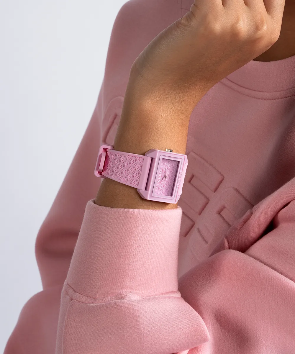 Guess Womens Silicone Watches GUESS Ladies Pink Analog Watch