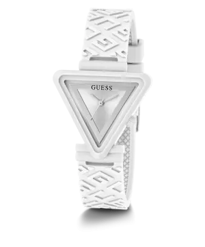 Guess Womens Silicone Watches GUESS Ladies White Analog Watch