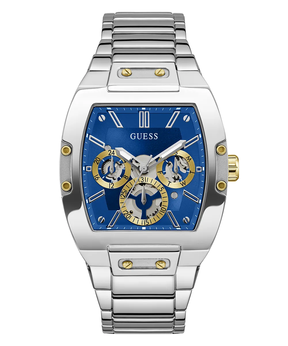 Guess Womens/Mens Silver Watches GUESS Mens Silver Tone Multi-function Watch