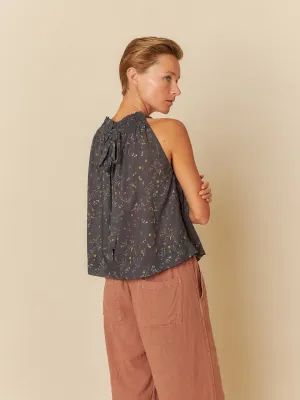 Halter Collar Top Ad151 Carbon