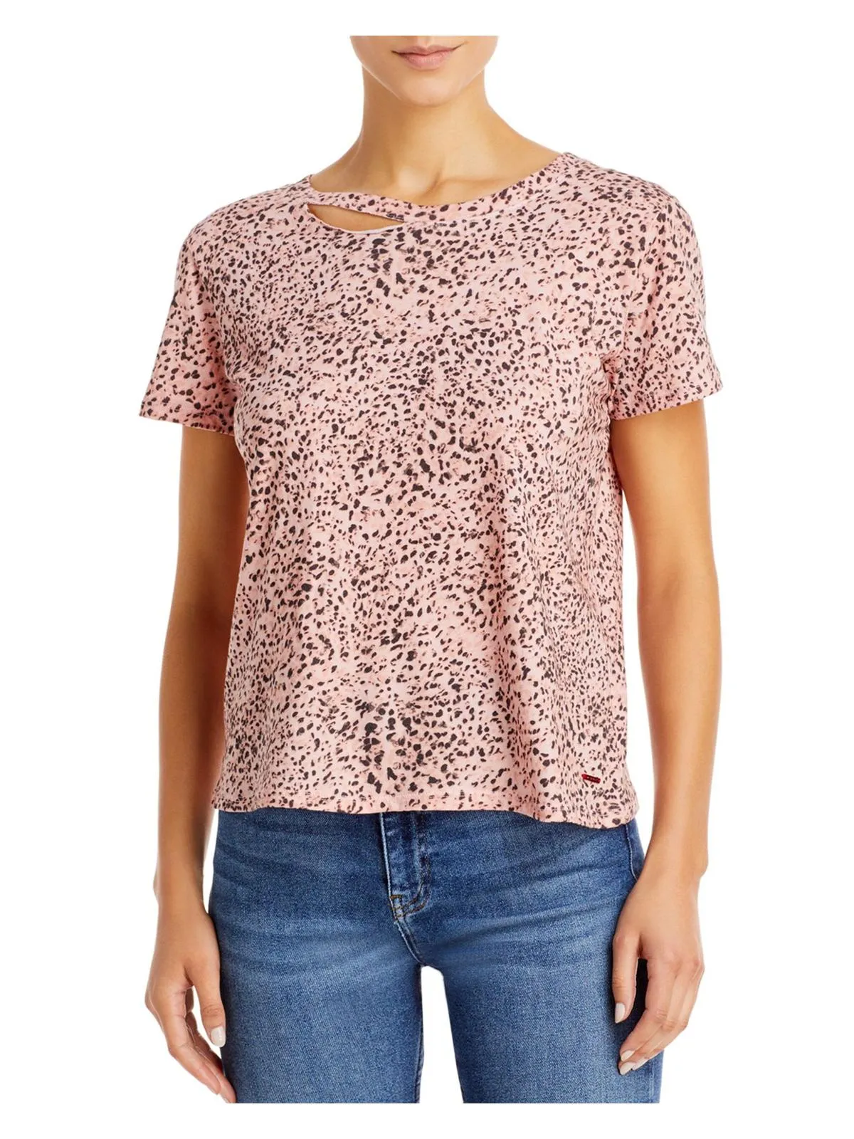 Harlow Womens Printed Short Sleeves Pullover Top