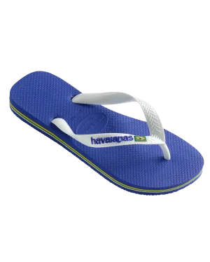 Havaianas Shoes Brazil Logo Flip Flops in Marine Blue