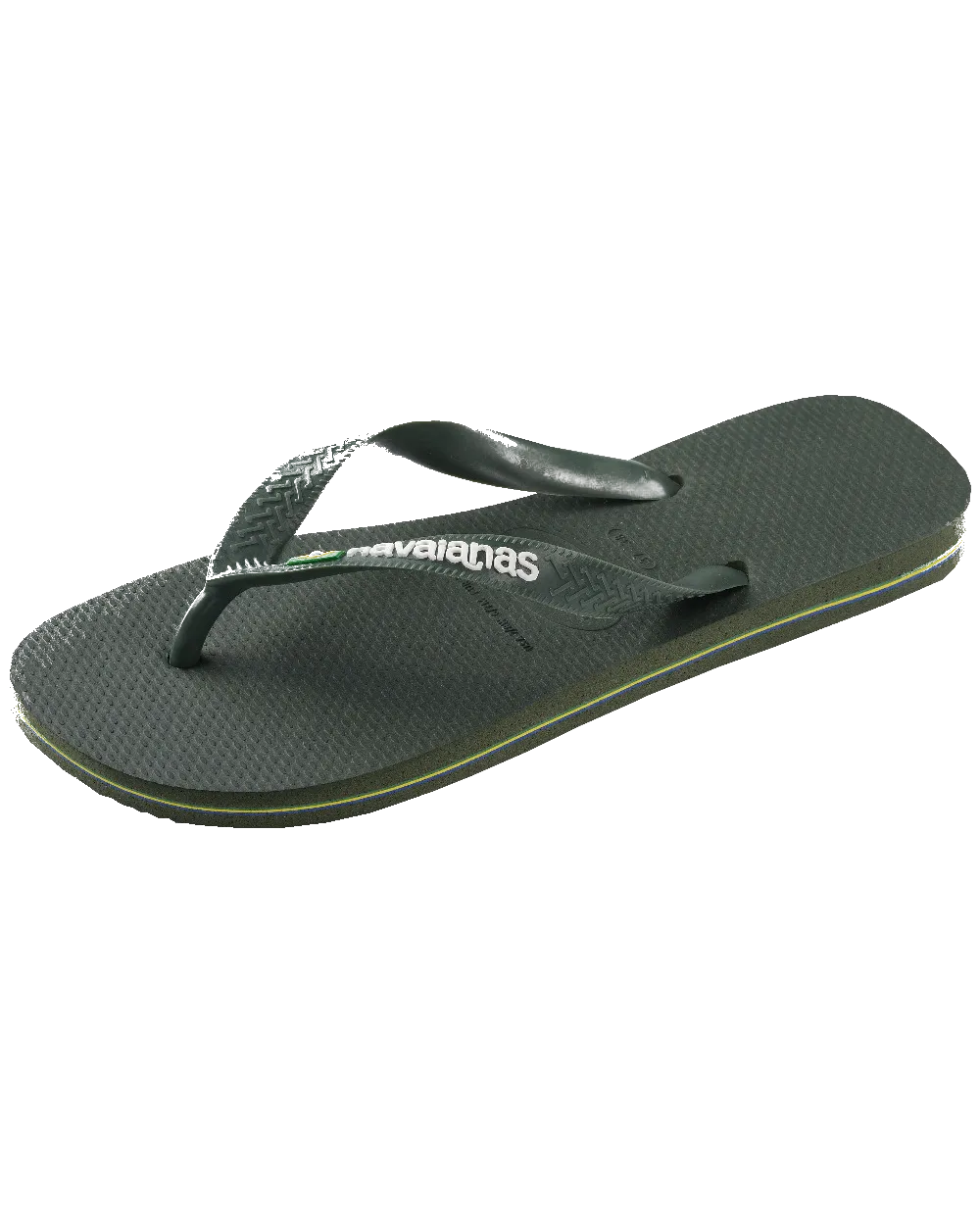 Havaianas Shoes Brazil Logo Flip Flops in Olive Green