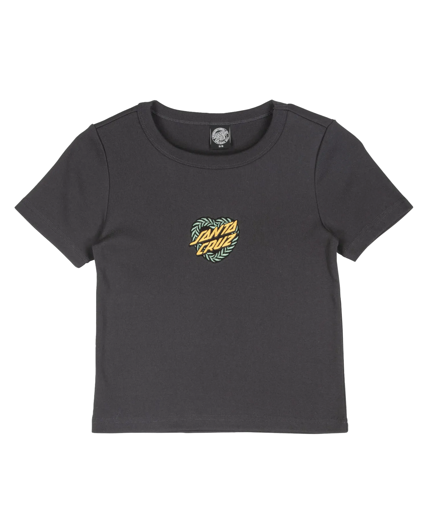 Heart Wreath Mini Front T-Shirt in Black Wash