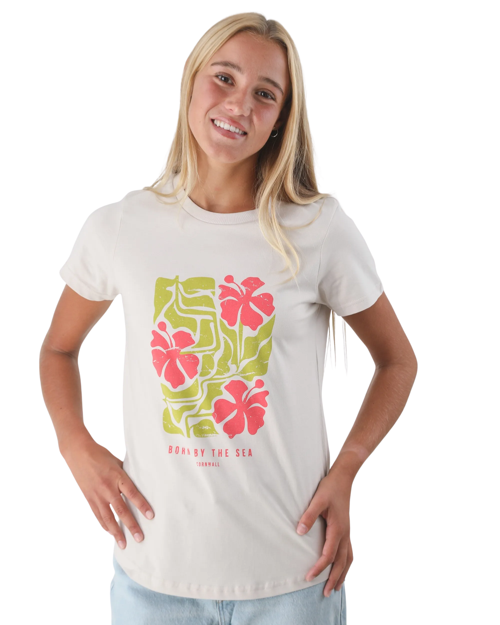 Hibiscus T-Shirt in Bone