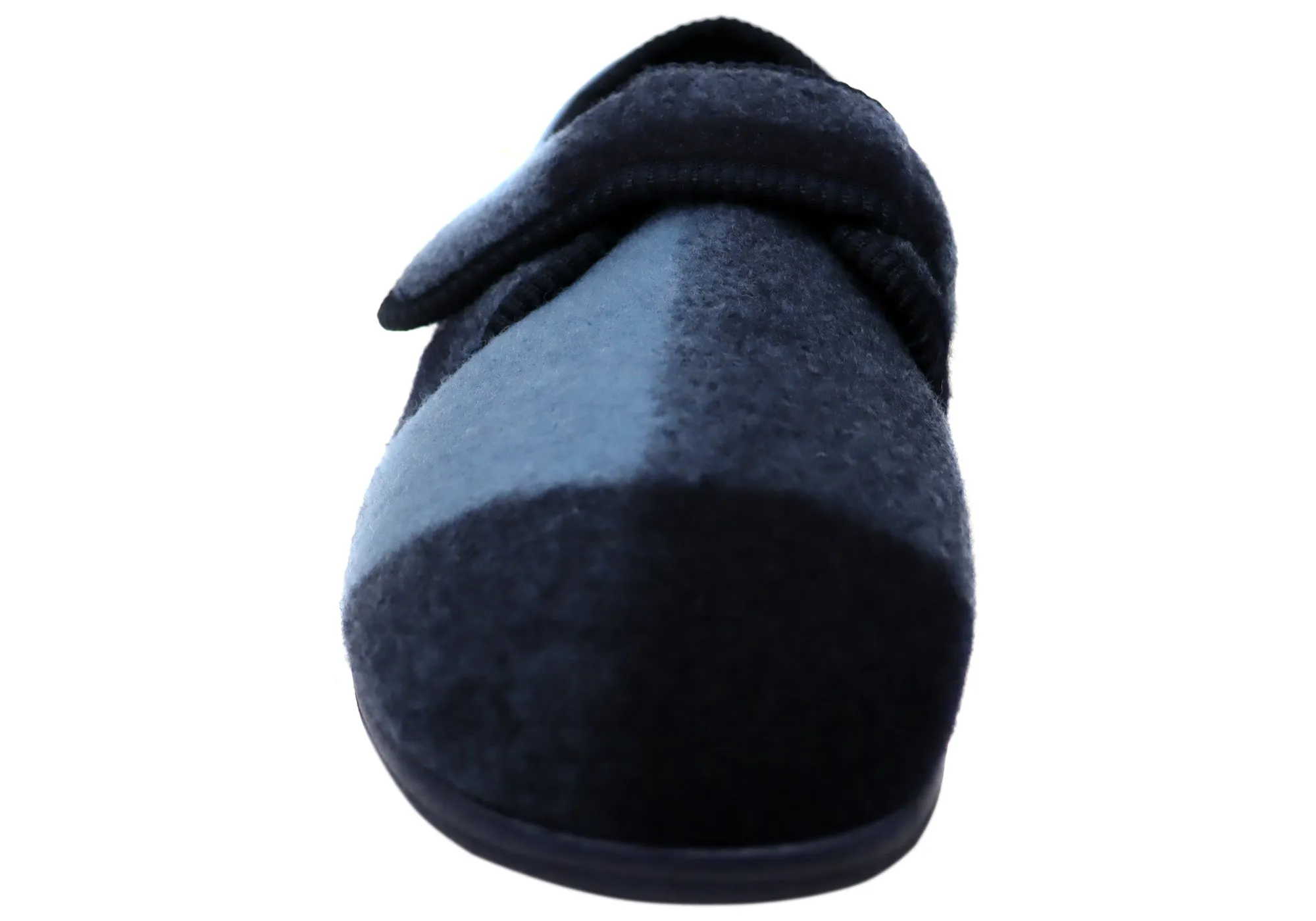 Homyped Mens Ando Adjustable Strap Extra Extra Wide Slippers Blue Homyped Shoes