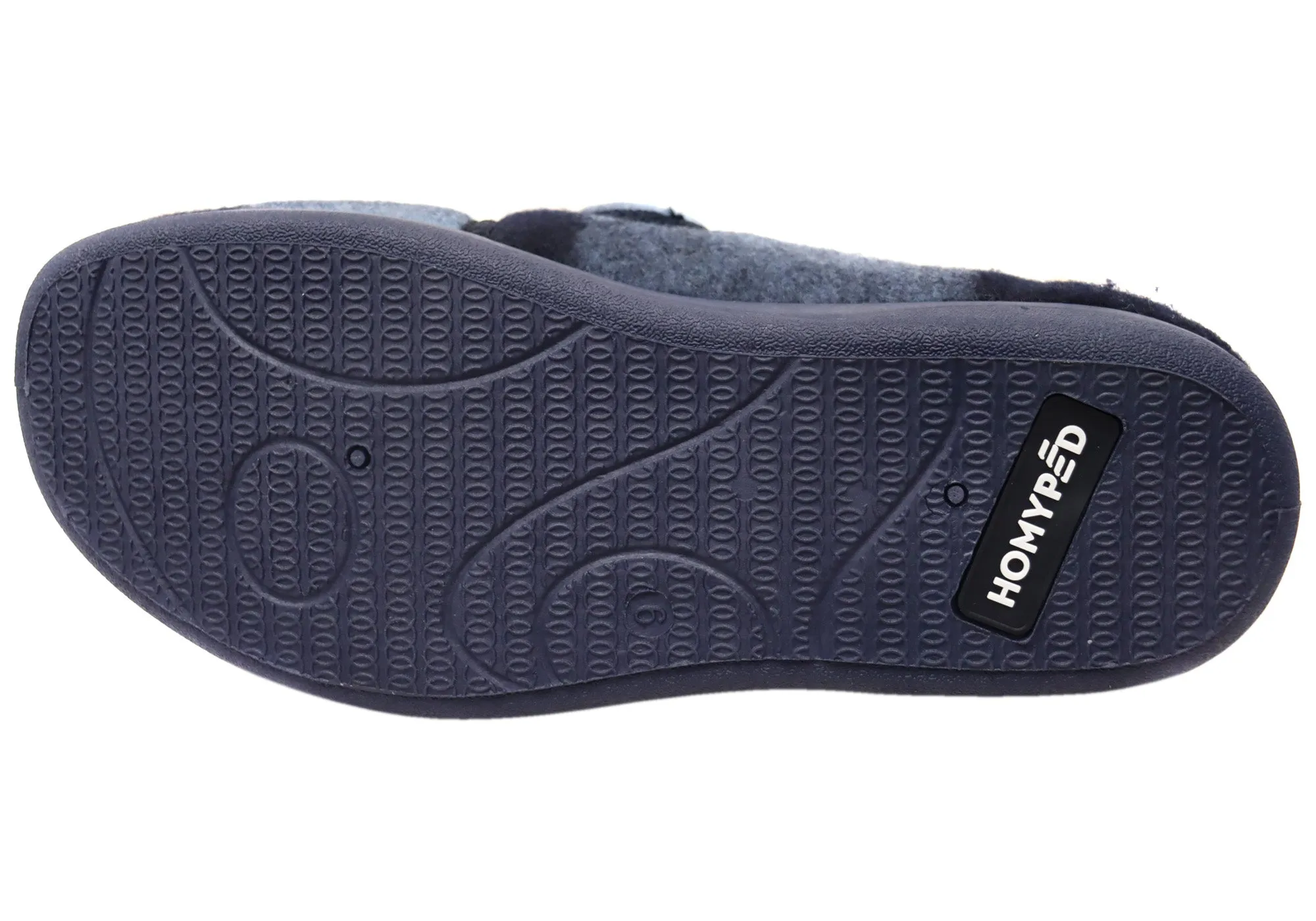 Homyped Mens Ando Adjustable Strap Extra Extra Wide Slippers Blue Homyped Shoes