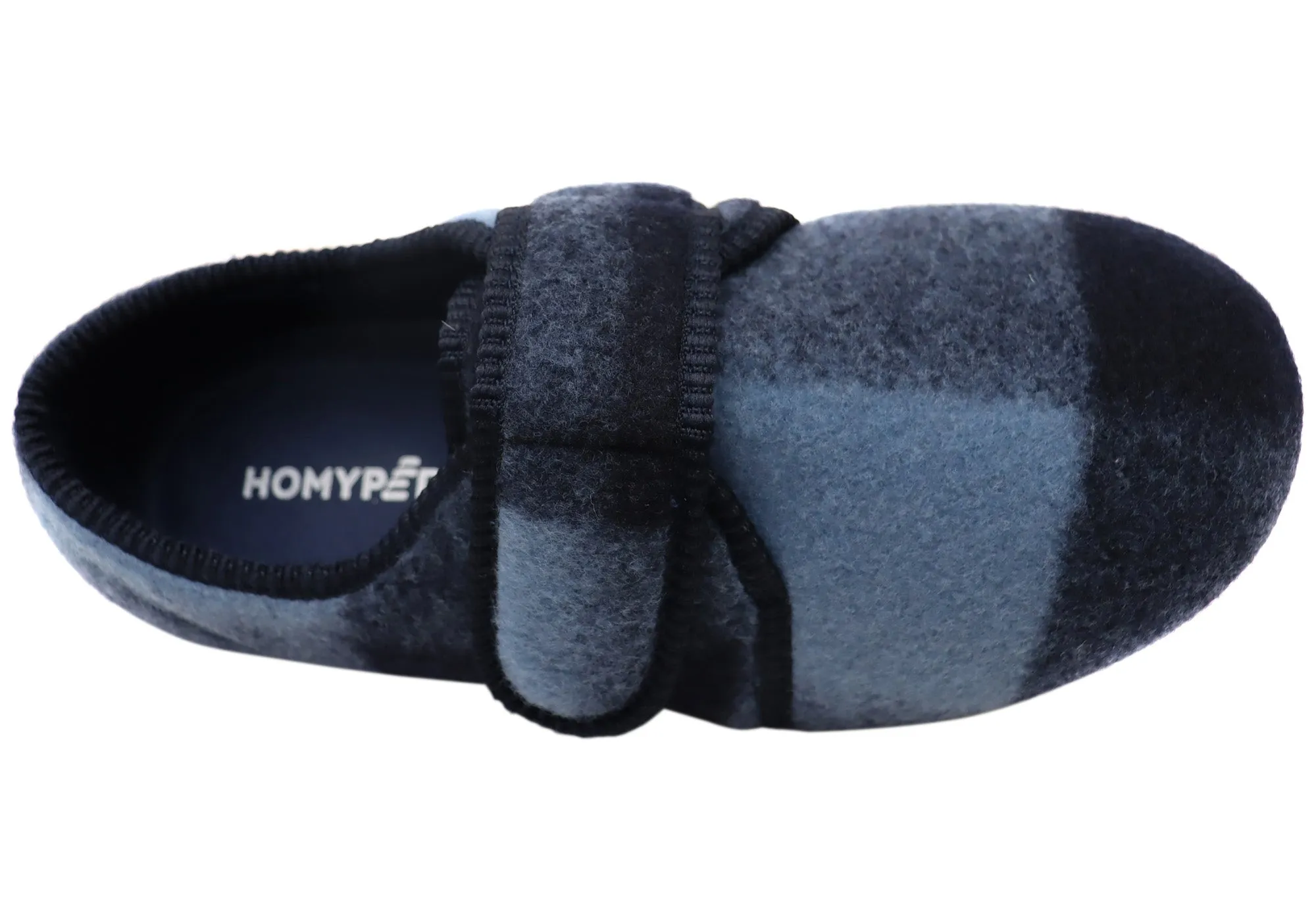 Homyped Mens Ando Adjustable Strap Extra Extra Wide Slippers Blue Homyped Shoes