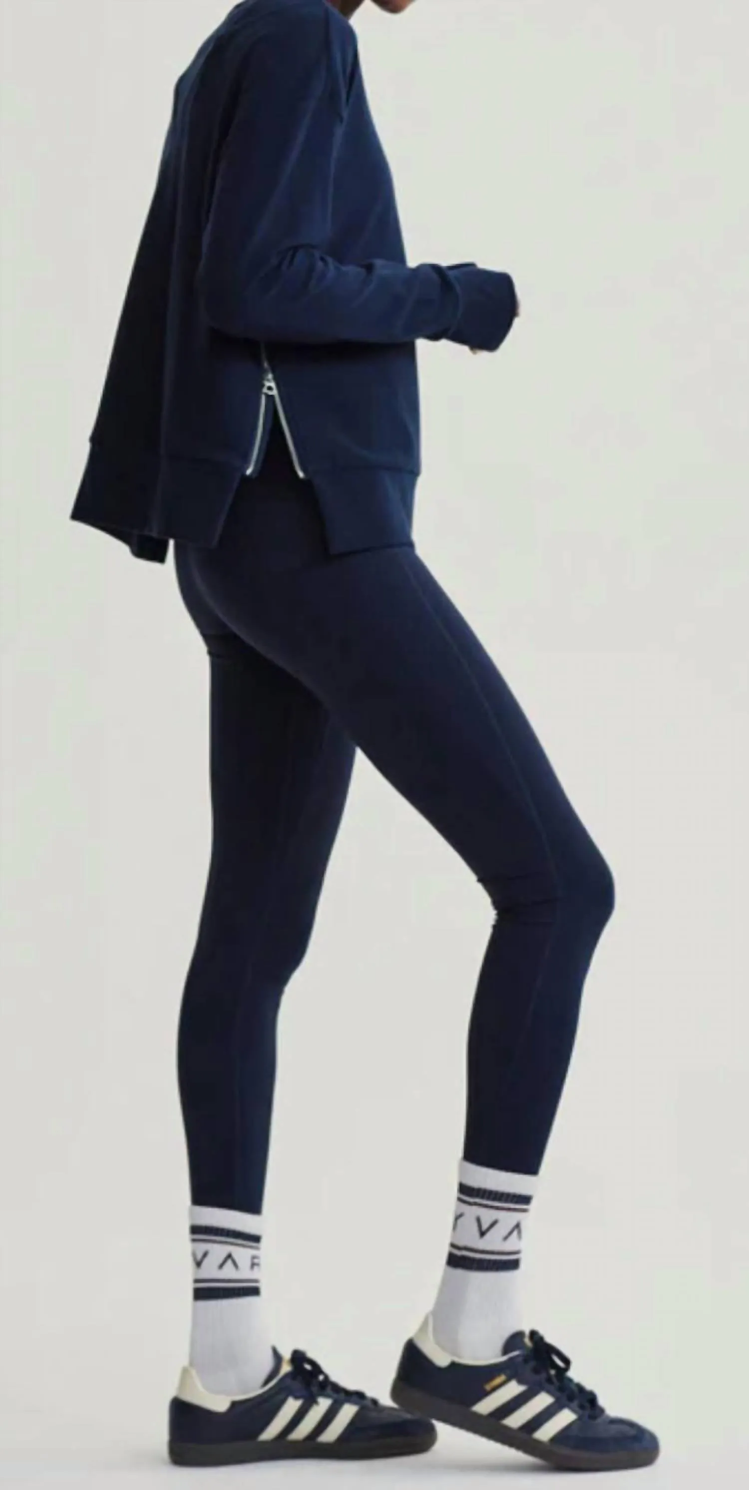 Horton Side Zip Midlayer Sweatshirt In Dark Sapphire