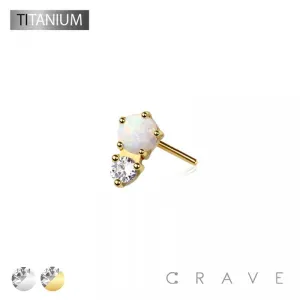 IMPLANT GRADE TITANIUM THREADLESS PUSH IN STACKED 2GEM PRONG