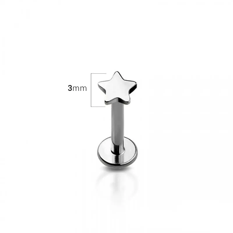 IMPLANT GRADE TITANIUM THREADLESS PUSH IN STAR LABRET
