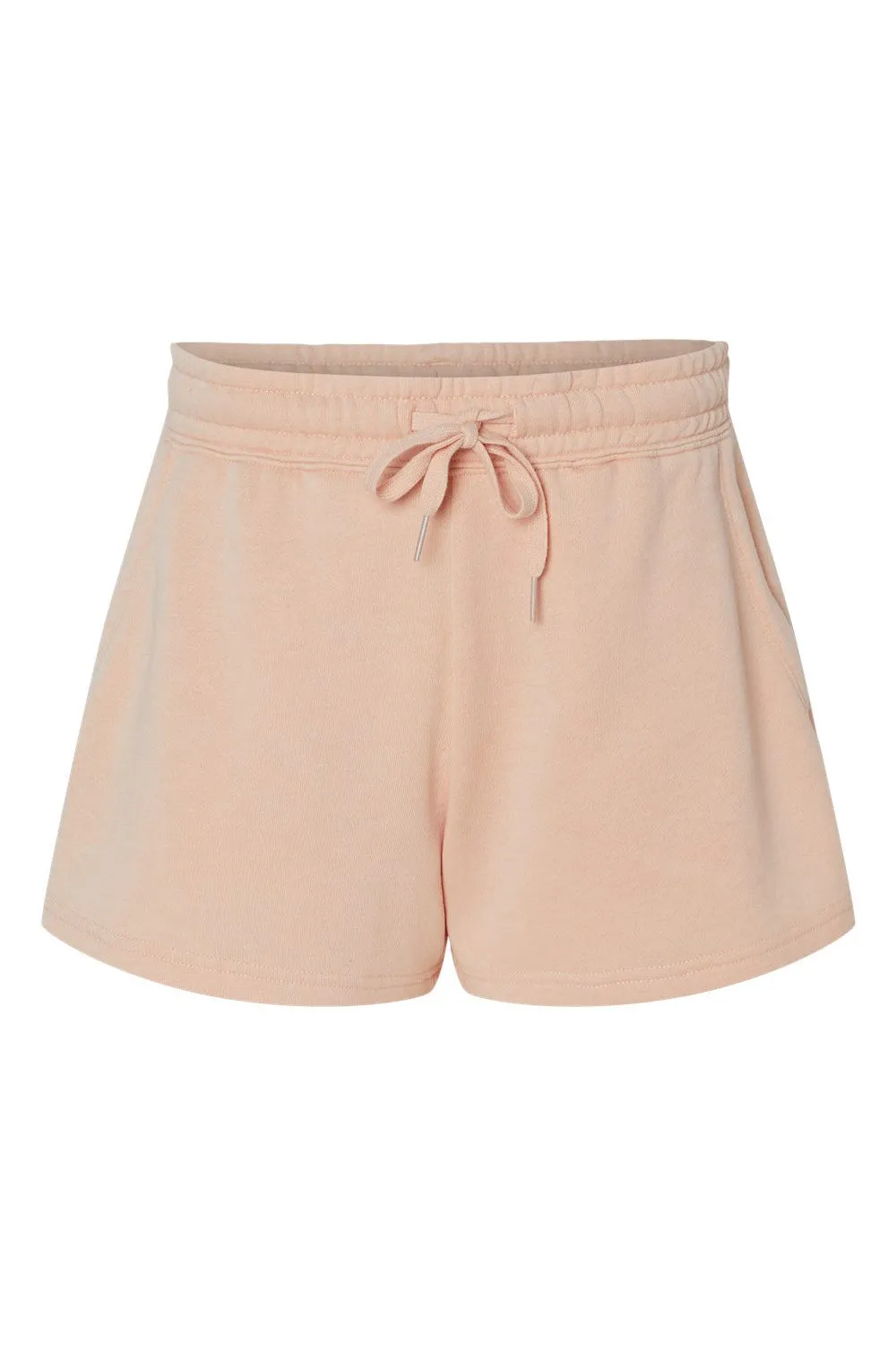 Independent Trading Company Womens California Wave Wash Fleece Shorts w/ Pockets - Blush Pink