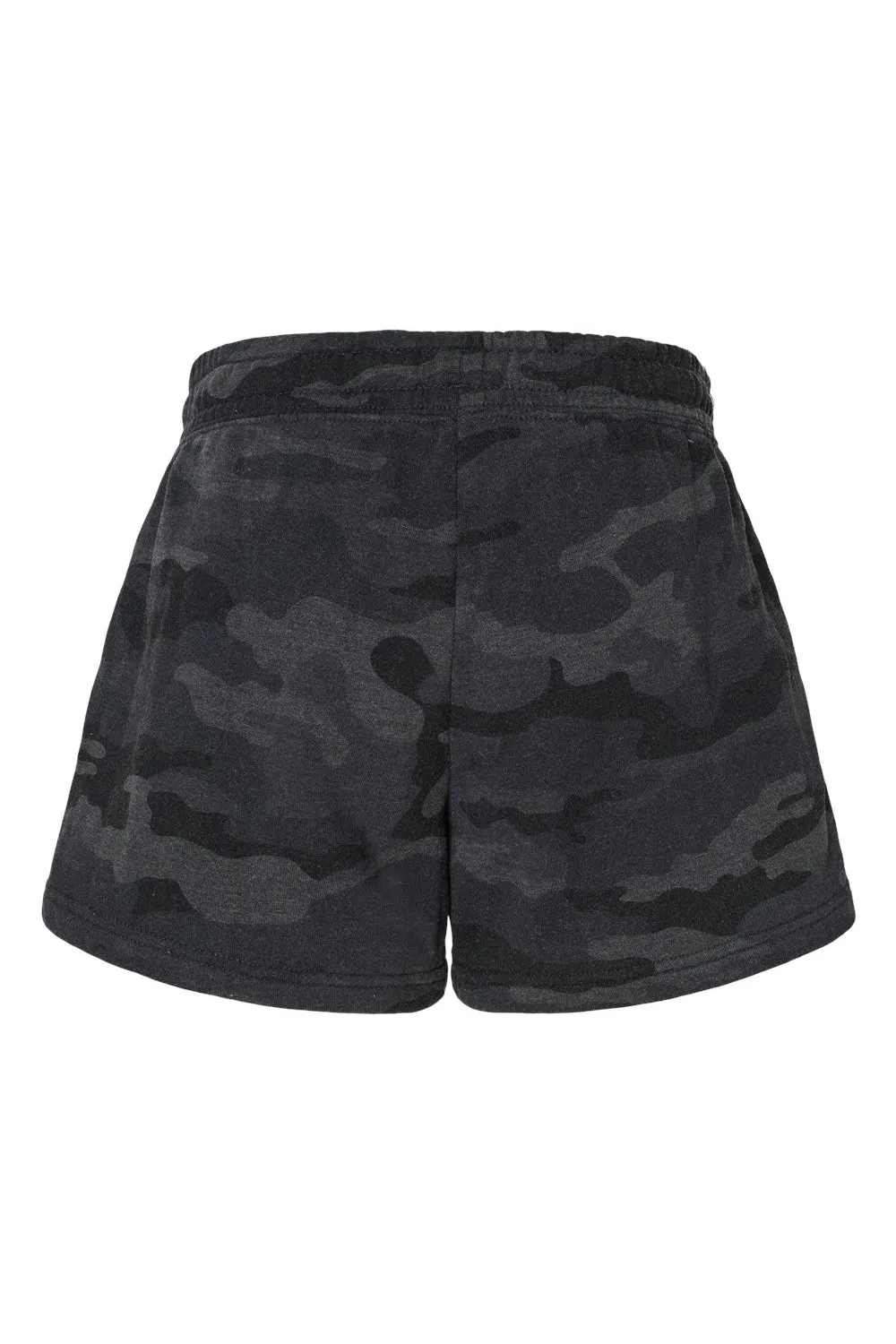 Independent Trading Company Womens California Wave Wash Fleece Shorts w/ Pockets - Heather Black Camo